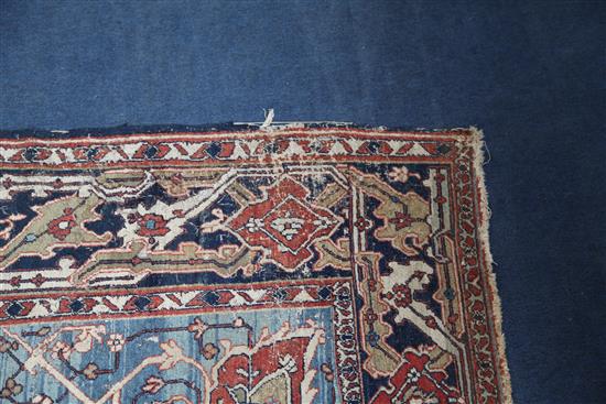 A late 19th/early 20th century Caucasian rug, 7ft 8in by 6ft 3in.